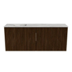 Mondiaz JOYA-DLUX 100cm toiletmeubel - kleur Walnut - Wastafel FAYE positie Links Zonder kraangat kleur Glace. SW1422401