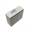 MONDIAZ TURE-DLUX meuble WC 60 cm Smoke. EDEN lavabo Glace position gauche. Sans trou de robinet. SW1103567