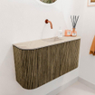 Mondiaz JOYA-DLUX 83.2cm toiletmeubel - ronding links en rechts kleur Dusk - Wastafel FAYE positie Midden Zonder kraangat kleur Frappe. SW1423142