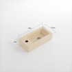 QeramiQ Fuente Ensemble lave-mains - 37.5x18.5x9cm - céramique - trou de robinet à droite - robinet de lave-mains laiton brossé - bonde - siphon abaissé - Beige Mat SW1232758