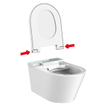 QeramiQ Luma Ensemble WC-douche - réservoir encastré Geberit UP320 - avec châssis Burda - sèche-cheveux - douchette féminine - plaque de commande gris clair - boutons ronds - blanc brillant SW1471999