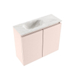 MONDIAZ TURE-DLUX Meuble toilette - 60cm - Rosee - EDEN - vasque Ostra - position gauche - 1 trou de robinet SW1105001