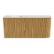 Mondiaz JOYA-DLUX 91.6cm toiletmeubel - ronding rechts kleur Oak - Wastafel FAYE positie Links 1 kraangat kleur Ostra. SW1422274