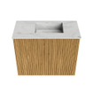 Mondiaz JOYA-DLUX Meuble de toilette 50cm - couleur Chêne - Lavabo FAYE position Droite Sans trou de robinet couleur Opalo. SW1422137