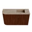 Mondiaz JOYA-DLUX Meuble de toilette 71,6cm - arrondi gauche couleur Ruby - Vasque FAYE position Droite Sans trou de robinet couleur Arena SW1425304
