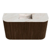 Mondiaz JOYA-DLUX 73.2cm toiletmeubel - ronding links en rechts kleur Walnut - Wastafel FAYE positie Midden Zonder kraangat kleur Frappe. SW1416815