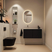 MONDIAZ TURE-DLUX Meuble toilette - 100cm - Urban - EDEN - vasque Opalo - position gauche - sans trou de robinet SW1104170