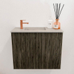 Mondiaz JOYA-DLUX 50cm toiletmeubel - kleur Shadow - Wastafel FAYE positie Links 1 kraangat kleur Opalo. SW1422883