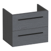 BRAUER Trust wastafelonderkast ondiep 60 excl. opbouwgrepen 2 softclose lades en 1 sifon uitsparing - Timber Grey SW1204094