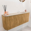 Mondiaz JOYA-DLUX Meuble de salle de bains 101.6cm - arrondi gauche couleur Oak - Vasque FAYE position Droite 1 trou de robinet couleur Frappe. SW1421989