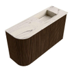Mondiaz JOYA-DLUX 71.6cm toiletmeubel - ronding links kleur Walnut - Wastafel FAYE positie Rechts Zonder kraangat kleur Nata. SW1424529