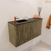 Mondiaz JOYA-DLUX Meuble de toilette 81,6cm - arrondi droit couleur Dusk - Vasque FAYE position Gauche 1 trou de robinet couleur Lava. SW1423248