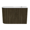 Mondiaz JOYA 61.6cm meuble de toilette - arrondi gauche couleur Shadow - Vasque FAYE position Droite 1 trou de robinet couleur Talc. SW1421468