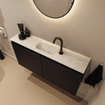 MONDIAZ TURE-DLUX Meuble toilette - 100cm - Urban - EDEN - vasque Ostra - position centrale - 1 trou de robinet SW1104779