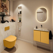 MONDIAZ TURE-DLUX meuble WC 60cm Ocher. EDEN lavabo Ostra position droite. Sans trou de robinet. SW1104985