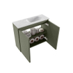 MONDIAZ TURE-DLUX Meuble WC 60cm Army. Lavabo EDEN Opalo position droite. Avec 1 trou de robinet. SW1105220