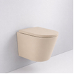 QeramiQ Dely Wandclosetset - 36.3x51.7cm - diepspoel - rimless - 35mm zitting - beige SW1030607