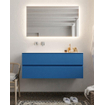 Mondiaz VICA ensemble de meuble de salle de bain - 120cm - meuble sous-vasque jeans - 2 tiroirs - lavabo cloud gauche - sans trou de robinet - miroir LED - version XL 60cm de haut SW1098245