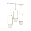 Umbra Triflora suspension pour plantes 64x110x15cm pour 3 plantes polyester blanc/or SW539581