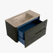 Mondiaz CIRO-DLUX Ensemble de meubles de salle de bains - 90x45x50cm - lavabo en solid surface Arena - 1 bassin au centre - sans trous de robinet - 2 tiroirs - Shadow SW1532322