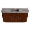Mondiaz JOYA-DLUX 83.2cm toiletmeubel - ronding links en rechts kleur Ruby - Wastafel FAYE positie Midden 1 kraangat kleur Sombra. SW1425719