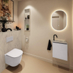 MONDIAZ TURE-DLUX Meuble toilette - 40cm - Cale - EDEN - vasque Opalo - position droite - 1 trou de robinet SW1104184