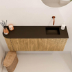 Mondiaz JOYA 101.6cm toiletmeubel - ronding links kleur Oak - Wastafel FAYE positie Rechts Zonder kraangat kleur Urban. SW1421218