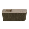 Mondiaz JOYA-DLUX Meuble de salle de bains 91,6cm - arrondi droit couleur Shadow - Vasque FAYE position Gauche Sans trou de robinet couleur Arena SW1424828