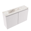 MONDIAZ TURE-DLUX Meuble de toilettes 80 cm Cale. EDEN vasque Frappe position gauche. Sans trou de robinet. SW1102666
