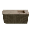 Mondiaz JOYA-DLUX Meuble de toilette 81,6 cm - arrondi gauche couleur Shadow - Lavabo FAYE position Droite Sans trou de robinet couleur Arena SW1424838