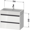 Duravit Ketho 2 meuble sous-lavabo avec 2 tiroirs 78.4x46x54.9cm avec poignées basalte anthracite mat SW772686