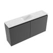 MONDIAZ TURE-DLUX Meuble toilette - 100cm - Dark Grey - EDEN - vasque Opalo - position centrale - 1 trou de robinet SW1104280