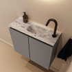 MONDIAZ TURE-DLUX Meuble toilette - 60cm - Smoke - EDEN - vasque Glace - position droite - 1 trou de robinet SW1103563