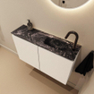 MONDIAZ TURE-DLUX Meuble toilette - 80cm - Talc - EDEN - vasque Lava - position droite - 1 trou de robinet SW1103648