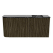 Mondiaz JOYA-DLUX 91.6cm toiletmeubel - ronding links kleur Shadow - Wastafel FAYE positie Rechts Zonder kraangat kleur Lava. SW1422878