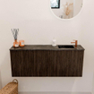 Mondiaz JOYA-DLUX 100cm toiletmeubel - kleur Walnut - Wastafel FAYE positie Rechts 1 kraangat kleur Lava. SW1422456