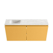 MONDIAZ TURE-DLUX Meuble toilette - 100cm - Ocher - EDEN - vasque Ostra - position gauche - sans trou de robinet SW1104955