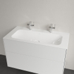 Villeroy & Boch Finion meubelwastafel met 2 kraangaten 100x50cm ceramic+ zonder overloop wit SW106524