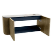 Mondiaz JOYA-DLUX 91.6cm meuble de toilette - arrondi gauche couleur Dusk - Vasque FAYE position Droite Sans trou de robinet couleur Frappe. SW1423122