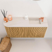 Mondiaz JOYA-DLUX 81.6cm toiletmeubel - ronding links kleur Oak - Wastafel FAYE positie Rechts 1 kraangat kleur Meli. SW1423959