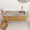 Mondiaz JOYA-DLUX 101.6cm toiletmeubel - ronding links kleur Oak - Wastafel FAYE positie Rechts Zonder kraangat kleur Oza. SW1424141