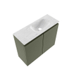 MONDIAZ TURE-DLUX Meuble de toilettes 60cm Army. Lavabo EDEN Opalo position droite. Sans trou de robinet. SW1104187