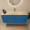 MONDIAZ TURE-DLUX Meuble toilette - 120cm - Jeans - EDEN - vasque Frappe - position centrale - sans trou de robinet SW1102831