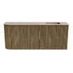 Mondiaz JOYA-DLUX Meuble de salle de bains - 101,6cm - arrondi gauche couleur Dusk - Vasque FAYE position Droite Sans trou de robinet couleur Saba SW1426099