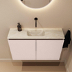 MONDIAZ TURE-DLUX Meuble toilette - 80cm - Rosee - EDEN - vasque Ostra - position centrale - sans trou de robinet SW1105025