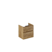 Thebalux Type wastafelonderkast 2 lades extra hoog met houten greeplijst wand MDF/spaanderplaat sequoia SW765871