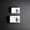 Clou Flush 2 lave-mains - 36x24.5x9cm - avec trou de robinet - avec bonde - Céramique Blanc SW9326