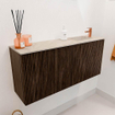 Mondiaz JOYA-DLUX 90cm toiletmeubel - kleur Walnut - Wastafel FAYE positie Rechts 1 kraangat kleur Frappe. SW1422343