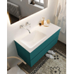 Mondiaz VICA Ensemble de meuble de salle de bain - 100cm - meuble sous-vasque smag - 2 tiroirs - lavabo cloud gauche - sans trou de robinet version XL 60cm de haut SW1090137