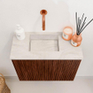Mondiaz JOYA-DLUX Meuble de toilette 50cm - couleur Ruby - Lavabo FAYE position Gauche Sans trou de robinet couleur Ostra. SW1423760